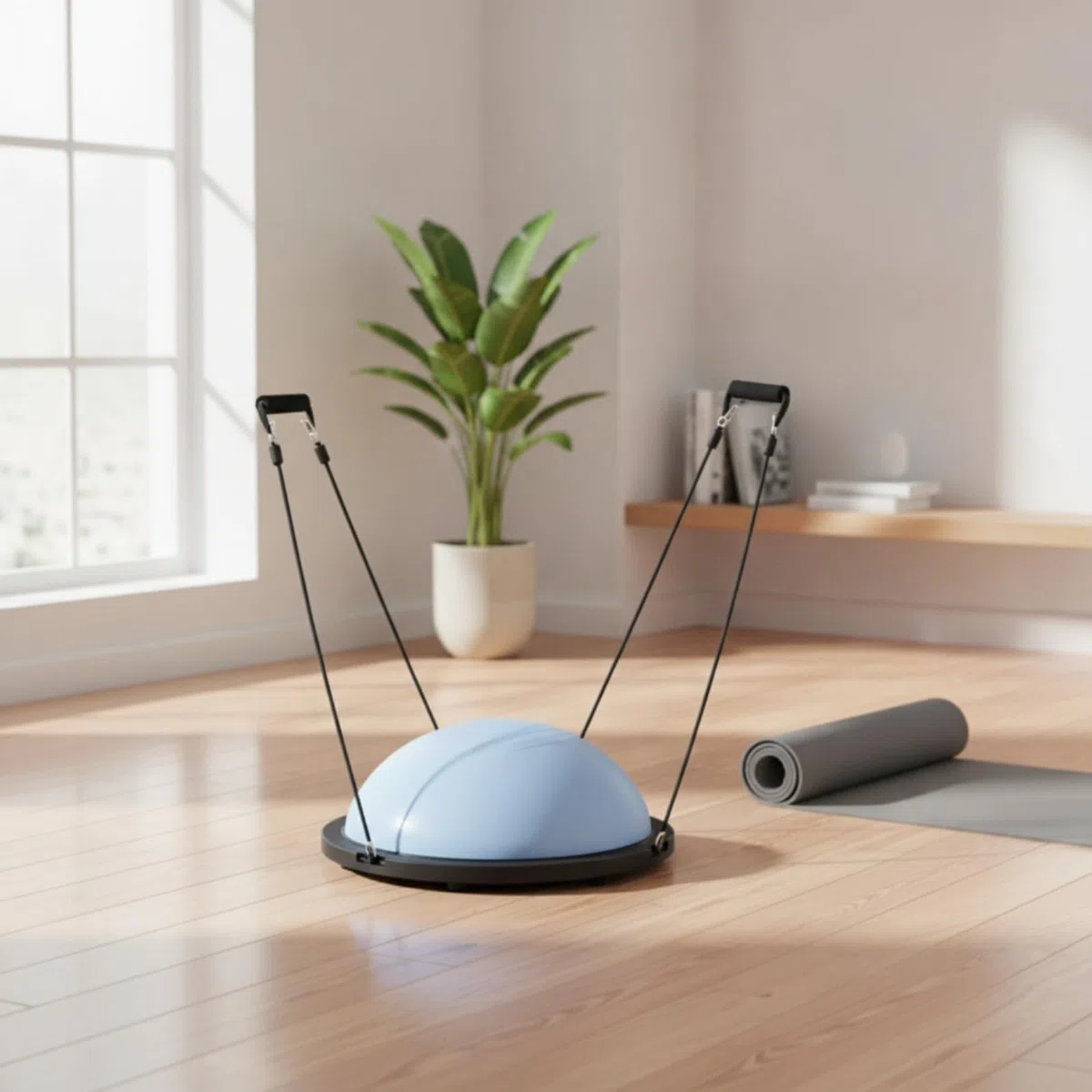 Qianly Entrenador Equilibrio Plegable Resistente Media Bola Equilibrio para portistas, Principiantes