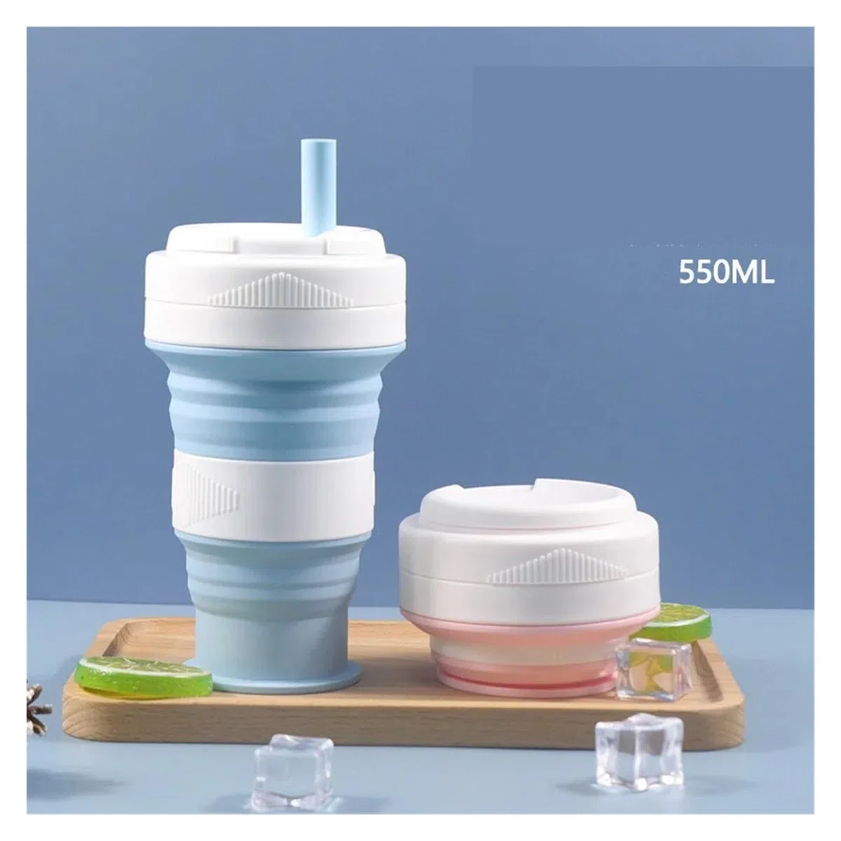 10 vasos de agua de silicona plegables de 550 ml, vasos de viaje plegables for acampar al aire libre y senderismo, vasos reutilizables a prueba de fugas for café, té, oficina, gimnasio.(B 10PCS)